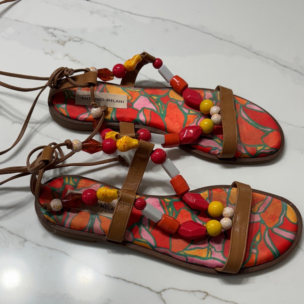 ANTONIO MELANI Multicolor Beaded Sandals - Picture 5 of 11